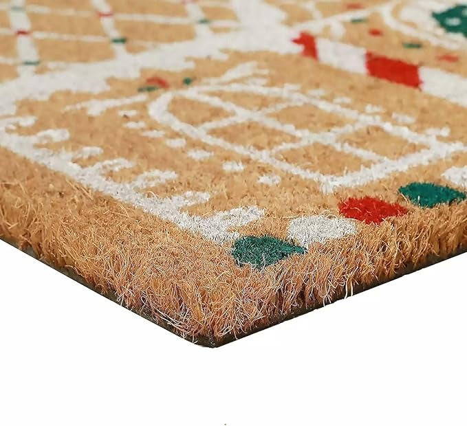Christmas Door Mat Outdoor, Eco Friendly Christmas DoorMats for Front Door, 24 X 12 Inch Welcome Matt, Doormat for Home Entrance, Durable & Anti Slip Coir Door Mats