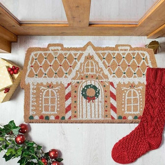 Christmas Door Mat Outdoor, Eco Friendly Christmas Door Mats for Front Door, 24 X 12 Inch Welcome Matt or Doormat for Home Entrance, Durable & Anti Slip Coir Door Mats
