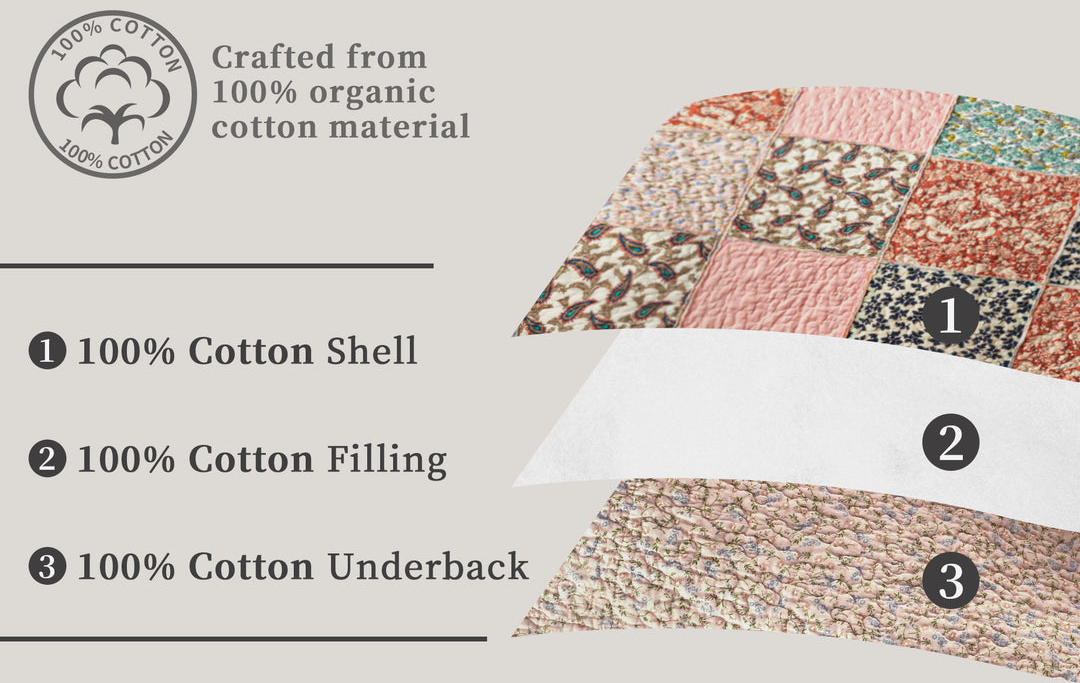 Discover Our Handmade 100% Cotton Quilted Set Collection: Unique Patchwork Designs for Every Home!