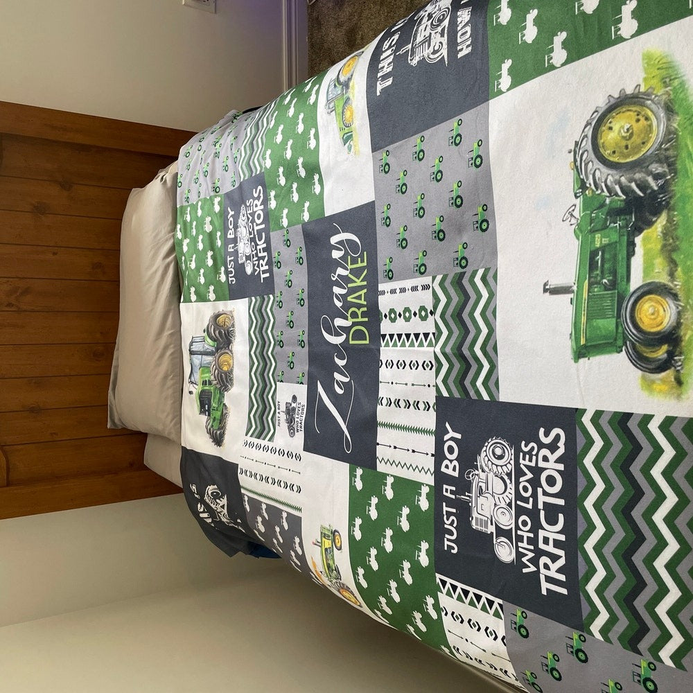 Just A Boy Who Loves Tractors Blanket, Custom Baby Blanket, Truck Blanket, Blanket For Baby, Gift Blanket For Boys, Blanket For Christmas