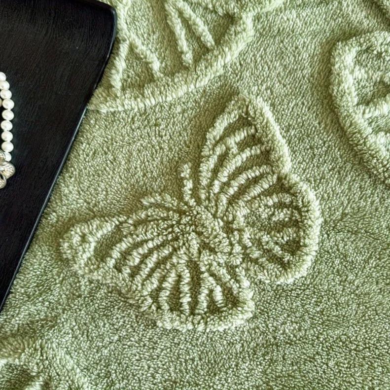 Wool Blanket, Minimalist Butterfly Long Plush Lamb Wool Blanket, Wool Throws For Sofas, Green Wool Blanket, Best Wool Throw Blanket