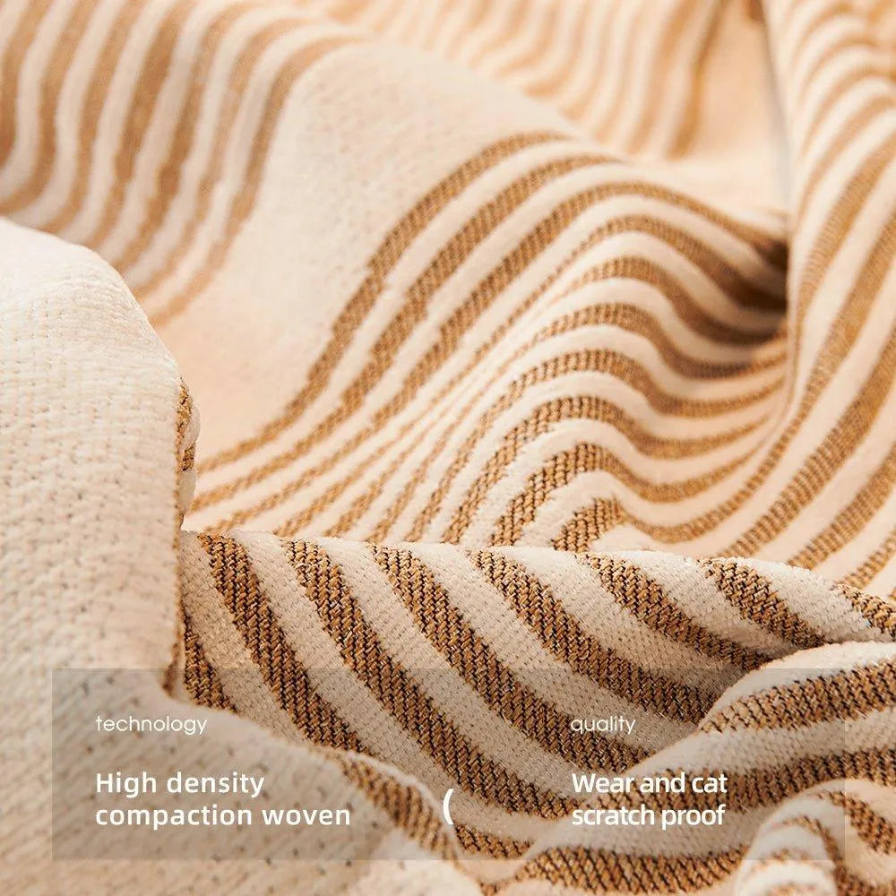 Boho Pattern Nordic Throw Blanket with Tassel │ Cotton Reversible Anti-cat Scratch Protection Sofa Cover
