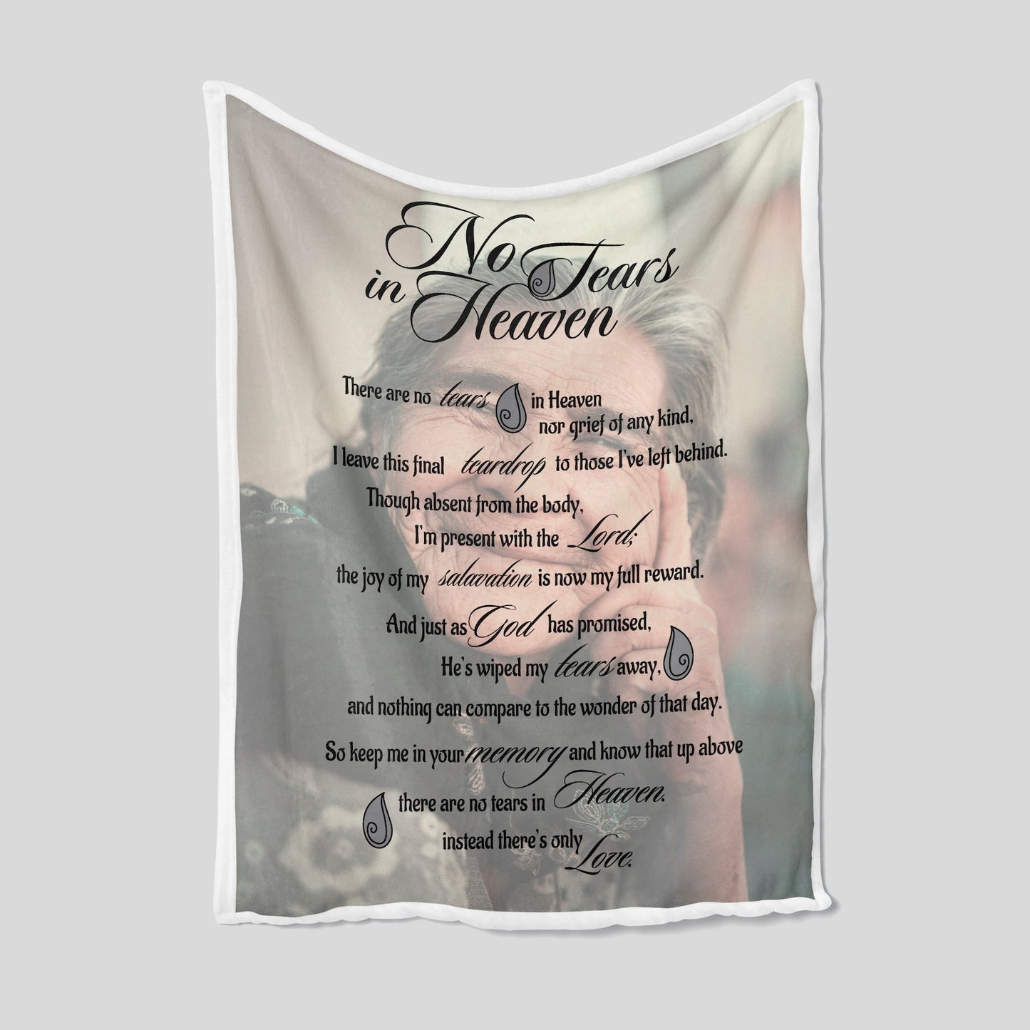 No Tear In Heaven Blanket, Custom Photo Blanket, Grandma Blanket, Grandpa Blanket, Family Throw Blanket, Blankets For Gift, Memorial Blanket