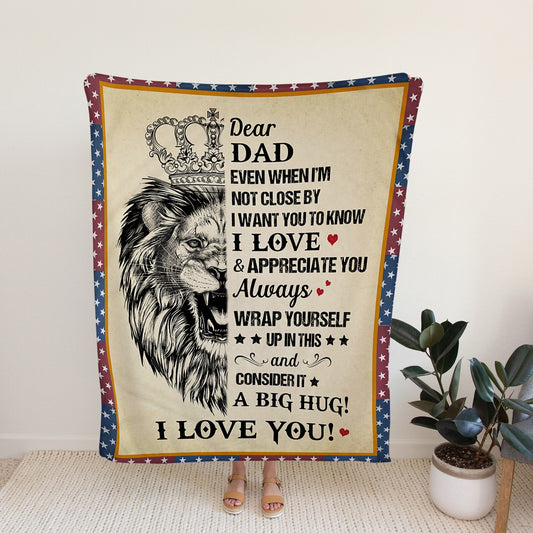 Dear Dad Blanket, Blanket For Dad, Father and Daughter Blanket, Family Blanket, Father Fleece Blanket - Blankets for girls