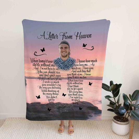 A Letter From Heaven Blanket, Custom Image Blanket, Memorial Blanket