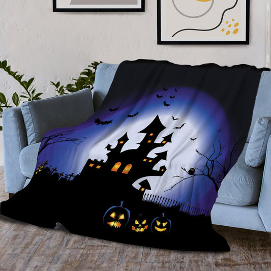 Cattle Halloween Blanket, Pumpkin Blanket, Bat Blanket, Spider Blanket, Halloween Home Decor, Black Blanket Gift