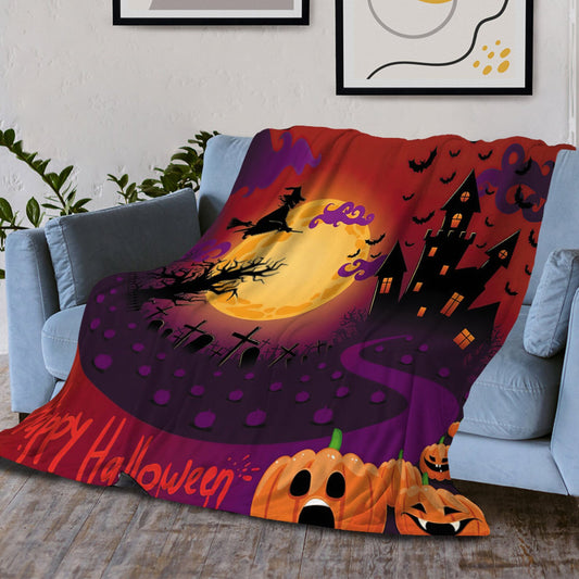 Halloween Blanket, Pumpkin Blanket, Bat Blanket, Spider Blanket, Halloween Witch Decoration, Blanket Gift