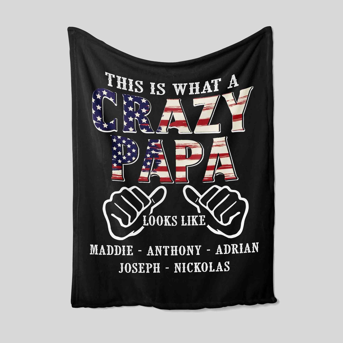 Papa Blanket, Personalized Name Blanket, Custom Grandpa Blanket, Dad Blanket, Blanket With Name, Gift Blanket For Christmas