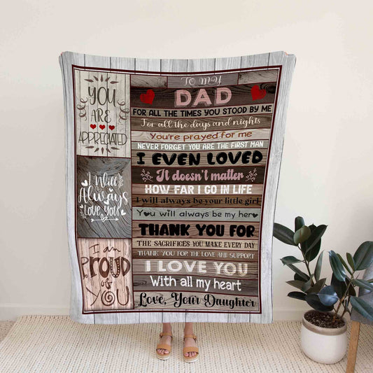 To My Dad Blanket, Personalized Daddy Blanket, Custom Name Blanket, Family Throw Blanket, Father Fleece Blanket