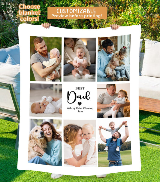 Fathers day blanket, Custom Blanket for dad, from photo blanket, dad blanket, gift for dad, gift for mother, dad birthday gift from photo