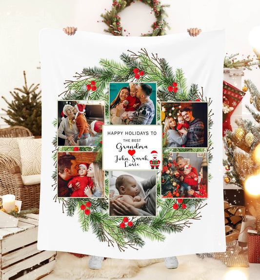 Custom Dad Blanket Dad Christmas gift from photo personalized family blanket photo gift fathers blanket with photos
