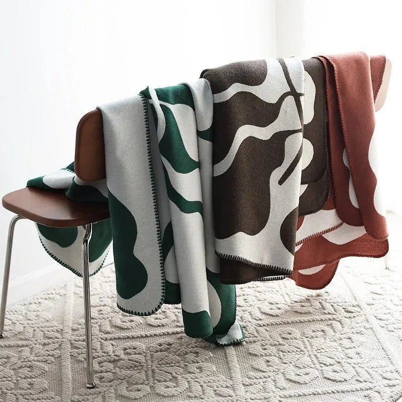 Modern Bohemian Abstract Throw Blanket │ Nordic Stylish Bedspread