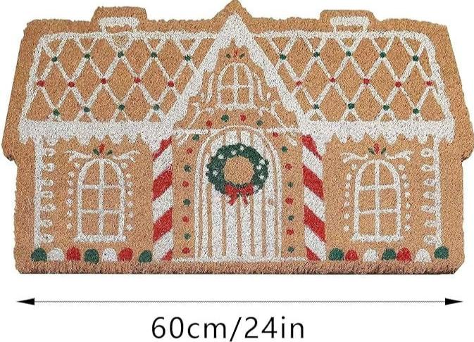 Christmas Door Mat Outdoor, Eco Friendly Christmas DoorMats for Front Door, 24 X 12 Inch Welcome Matt, Doormat for Home Entrance, Durable & Anti Slip Coir Door Mats