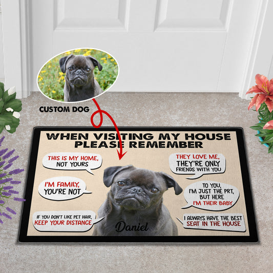 Pug Doormat Personalized Doormat