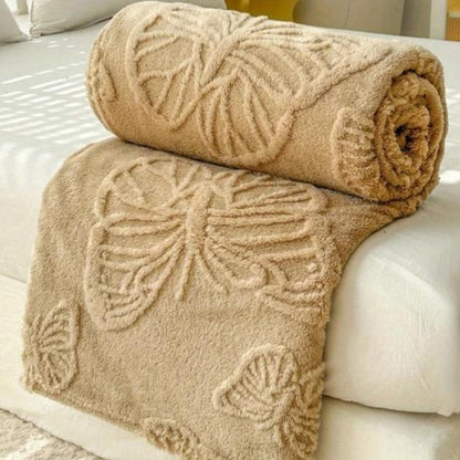 Wool Blanket, Minimalist Butterfly Long Plush Lamb Wool Blanket, Wool Throws For Sofas, Green Wool Blanket, Best Wool Throw Blanket