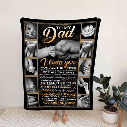 To My Dad Blanket, Holding Of Hand Blanket, Hand Blanket, Family Blanket, Custom Name Blanket, Gift Blanket