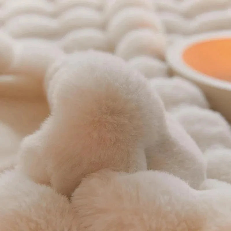 Neutral Luxury Fur Fluffy Blanket │ Super Comfortable Blankets for Bed │ High-end Warm Winter Blanket for Sofa Couch Decor