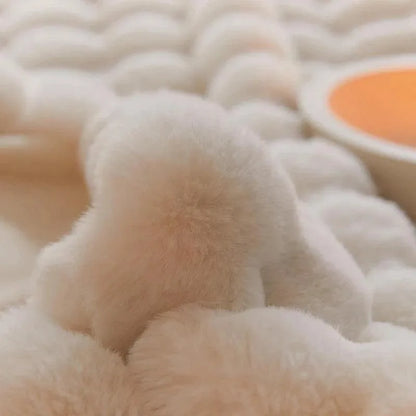 Neutral Luxury Fur Fluffy Blanket │ Super Comfortable Blankets for Bed │ High-end Warm Winter Blanket for Sofa Couch Decor